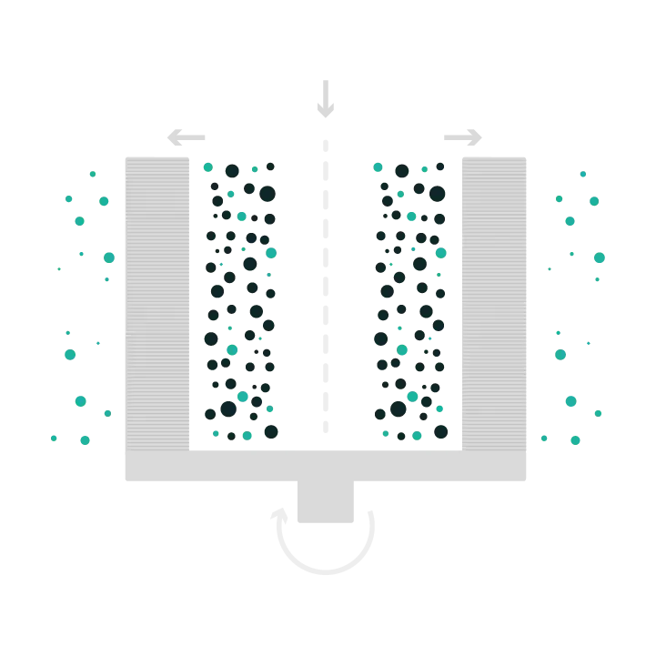 Scheme of a centrifuge filtration system