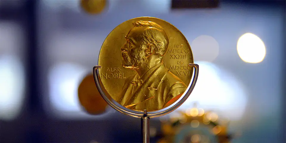 Nobel Peace Prize winner, the image is used as the cover of a blog about women who have won a Nobel Peace Prize in science.